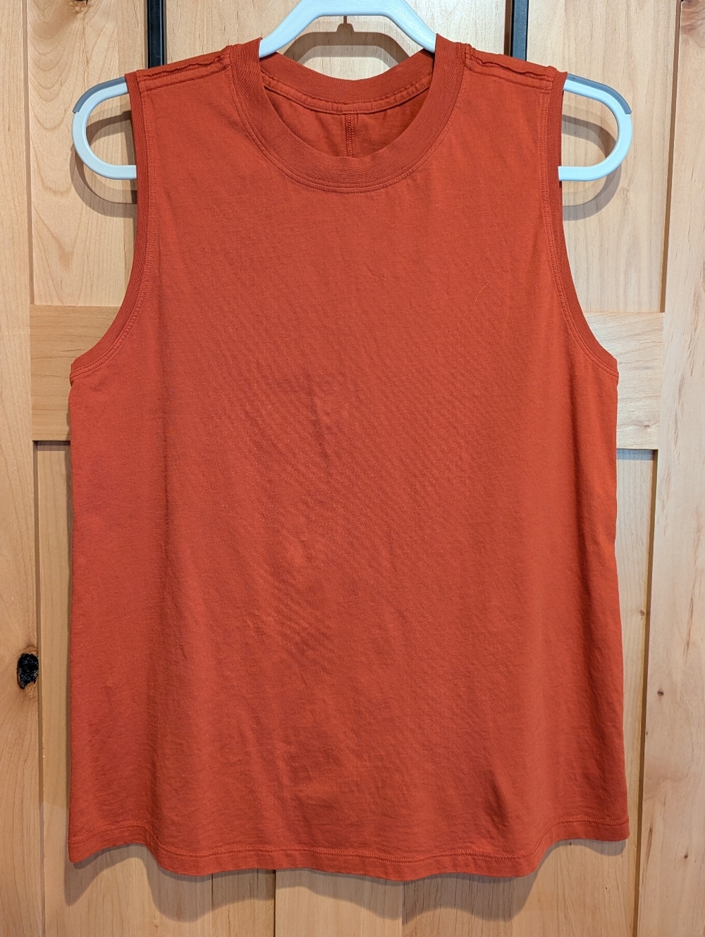 Lululemon All Yours Sleeveless Top Pima Cotton Hip Length Sz 12/14 Aztec Brick
